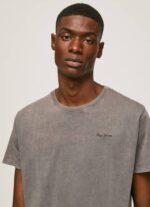 negro lavado playera con logo estampado Pepe Jeans 06X4927 hombres