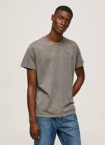 negro lavado playera con logo estampado Pepe Jeans 06X4927 hombres - Imagen 3
