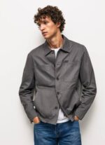 negro lavado sobrecamisa de sarga con corte holgado Pepe Jeans 06X41047 hombres