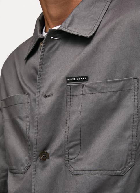 negro lavado sobrecamisa de sarga con corte holgado Pepe Jeans 06X41047 hombres - Imagen 3