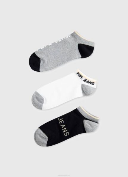 negro Pack de 3 calcetines tobilleros Pepe Jeans 06X41147 hombres