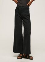 negro pantalones acampanados de algodón Pepe Jeans 06X4313 mujer - Imagen 2