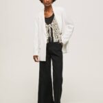 negro pantalones acampanados de algodón Pepe Jeans 06X4313 mujer