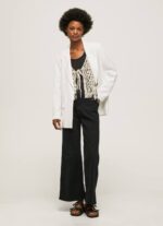 negro pantalones acampanados de algodón Pepe Jeans 06X4313 mujer