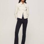 negro pantalones pitillo acampanados Pepe Jeans 06X4294 mujer