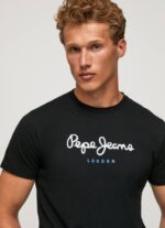 negro playera con logo estampado Pepe Jeans 06X41000 hombres