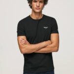 negro playera con logo estampado Pepe Jeans 06X41012 hombres