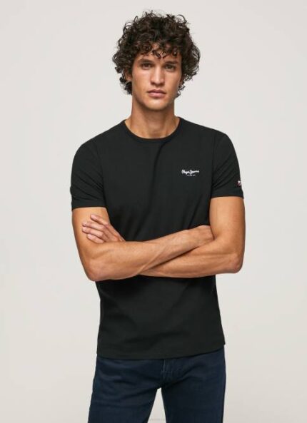 negro playera con logo estampado Pepe Jeans 06X41012 hombres