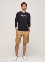 negro playera con logo estampado Pepe Jeans 06X41019 hombres - Imagen 2