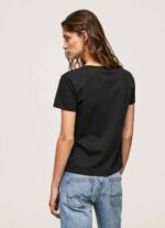 negro playera con logo metalizado Pepe Jeans 06X4414 mujer - Imagen 4