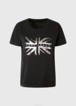 negro playera con logo metalizado Pepe Jeans 06X4414 mujer - Imagen 5