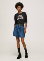 negro playera manga larga con parche del logo Pepe Jeans 06X4426 mujer - Imagen 2