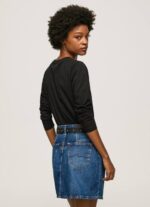 negro playera manga larga con parche del logo Pepe Jeans 06X4426 mujer - Imagen 4