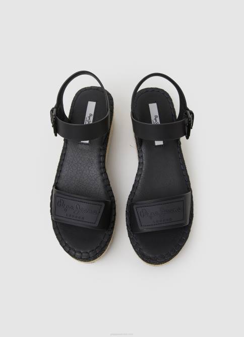 negro sandalias con cuña de la marca Witney Pepe Jeans 06X4643 mujer - Imagen 2