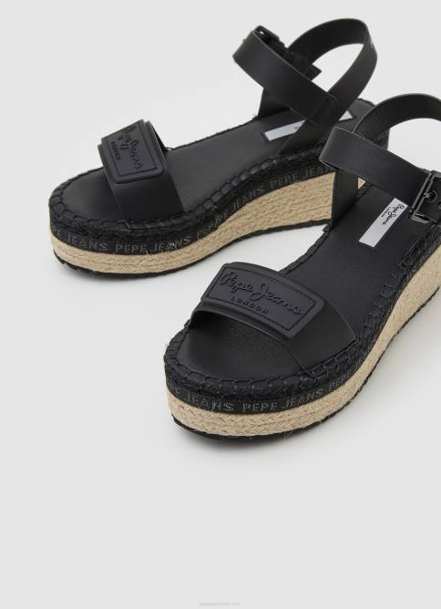 negro sandalias con cuña de la marca Witney Pepe Jeans 06X4643 mujer - Imagen 3