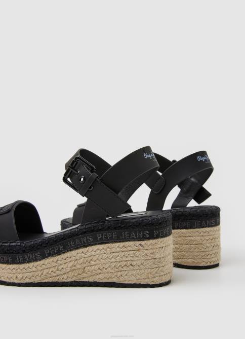 negro sandalias con cuña de la marca Witney Pepe Jeans 06X4643 mujer - Imagen 4