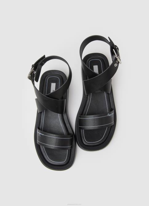 negro sandalias de cuña logy de verano Pepe Jeans 06X4652 mujer - Imagen 2
