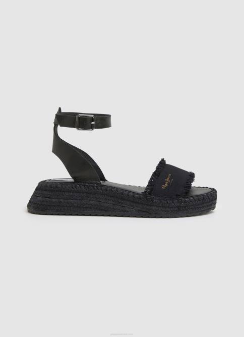 negro sandalias kate de tela con cuña Pepe Jeans 06X4671 mujer - Imagen 1