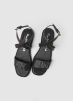 negro sandalias planas Irma Log de piel Pepe Jeans 06X4661 mujer - Imagen 2