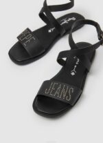 negro sandalias planas Irma Log de piel Pepe Jeans 06X4661 mujer - Imagen 3