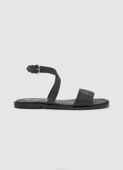 negro sandalias planas Irma Log de piel Pepe Jeans 06X4661 mujer - Imagen 1