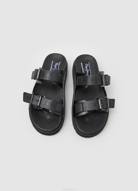negro sandalias polar park con doble hebilla Pepe Jeans 06X4670 mujer - Imagen 2