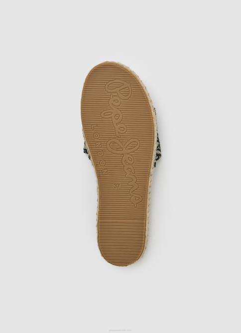 negro sandalias siva de yute con jacquard Pepe Jeans 06X4683 mujer - Imagen 5