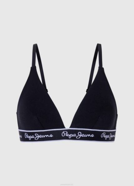 negro sujetador de algodón elástico Pepe Jeans 06X4548 mujer
