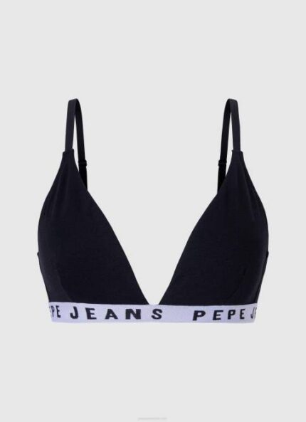 negro sujetador triangular de algodón Pepe Jeans 06X4538 mujer