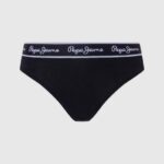 negro tanga clásica con logo estampado Pepe Jeans 06X4549 mujer