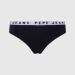 negro tanga clásica con logo estampado Pepe Jeans 06X4569 mujer