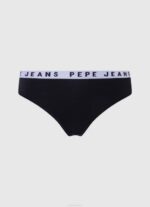 negro tanga clásica con logo estampado Pepe Jeans 06X4569 mujer
