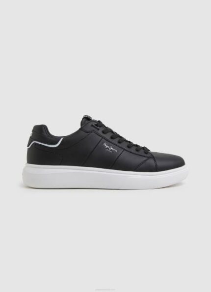 negro tenis Eaton con parte de cuero Pepe Jeans 06X41198 hombres