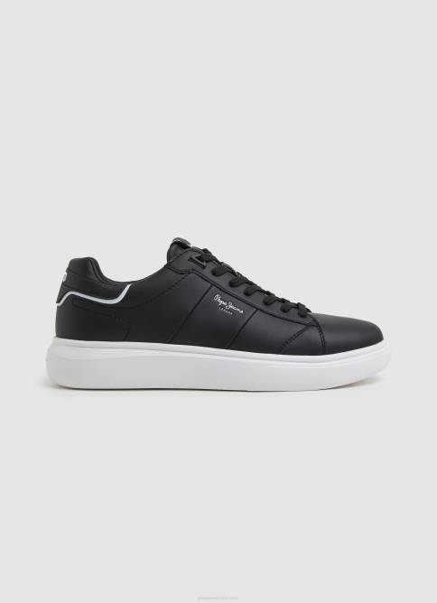 negro tenis Eaton con parte de cuero Pepe Jeans 06X41198 hombres - Imagen 1