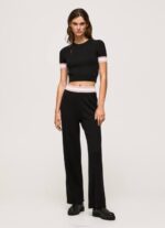 negro top de manga corta con cuello redondo Pepe Jeans 06X4263 mujer - Imagen 2