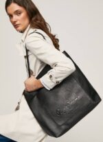 negro tote con logo en relieve Pepe Jeans 06X4711 mujer