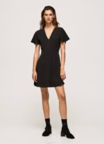 negro vestido corto con cuello en v Pepe Jeans 06X4195 mujer - Imagen 2