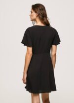 negro vestido corto con cuello en v Pepe Jeans 06X4195 mujer - Imagen 4