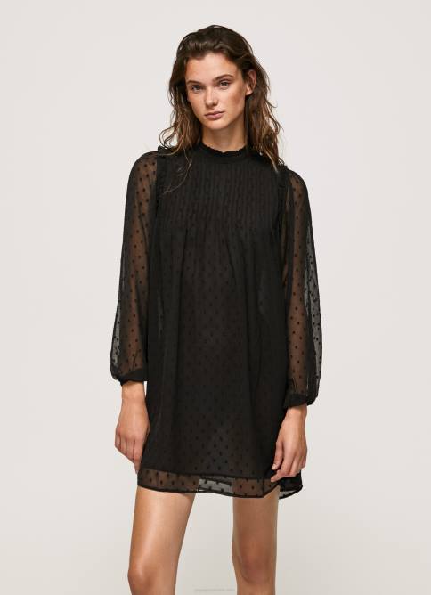 negro vestido corto con estampado de lunares Pepe Jeans 06X4207 mujer - Imagen 2