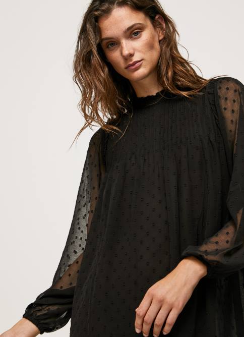 negro vestido corto con estampado de lunares Pepe Jeans 06X4207 mujer - Imagen 3