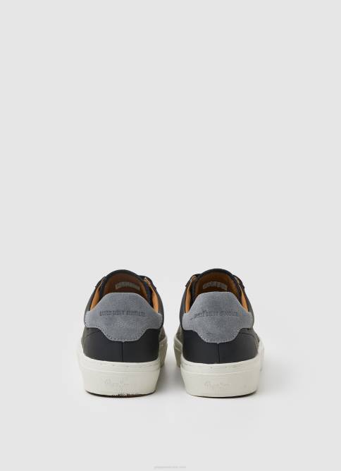 negro zapatillas yogi originales de piel Pepe Jeans 06X41183 hombres - Imagen 4
