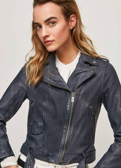 océano chaqueta biker de piel de cordero Pepe Jeans 06X4113 mujer - Imagen 3