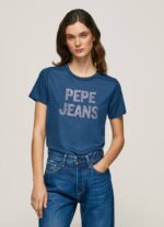 océano playera con logo estampado Pepe Jeans 06X4443 mujer