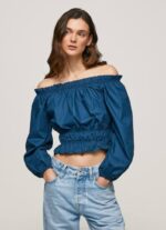 océano top corto de popelina de algodón Pepe Jeans 06X4360 mujer