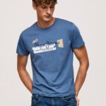 ozzy camiseta de algodón con logo de pinceles Pepe Jeans 06X4929 hombres