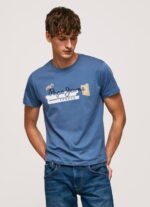 ozzy camiseta de algodón con logo de pinceles Pepe Jeans 06X4929 hombres