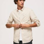 piedra camisa regular fit de popelín de algodón Pepe Jeans 06X41042 hombres