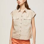 piedra camisa utilitaria de manga corta Pepe Jeans 06X4341 mujer