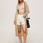 piedra cárdigan largo calado Pepe Jeans 06X4234 mujer