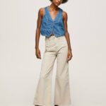 piedra pantalones acampanados de algodón Pepe Jeans 06X4312 mujer